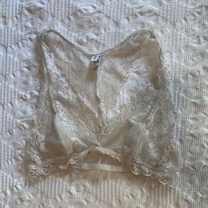 white racer-back bralette